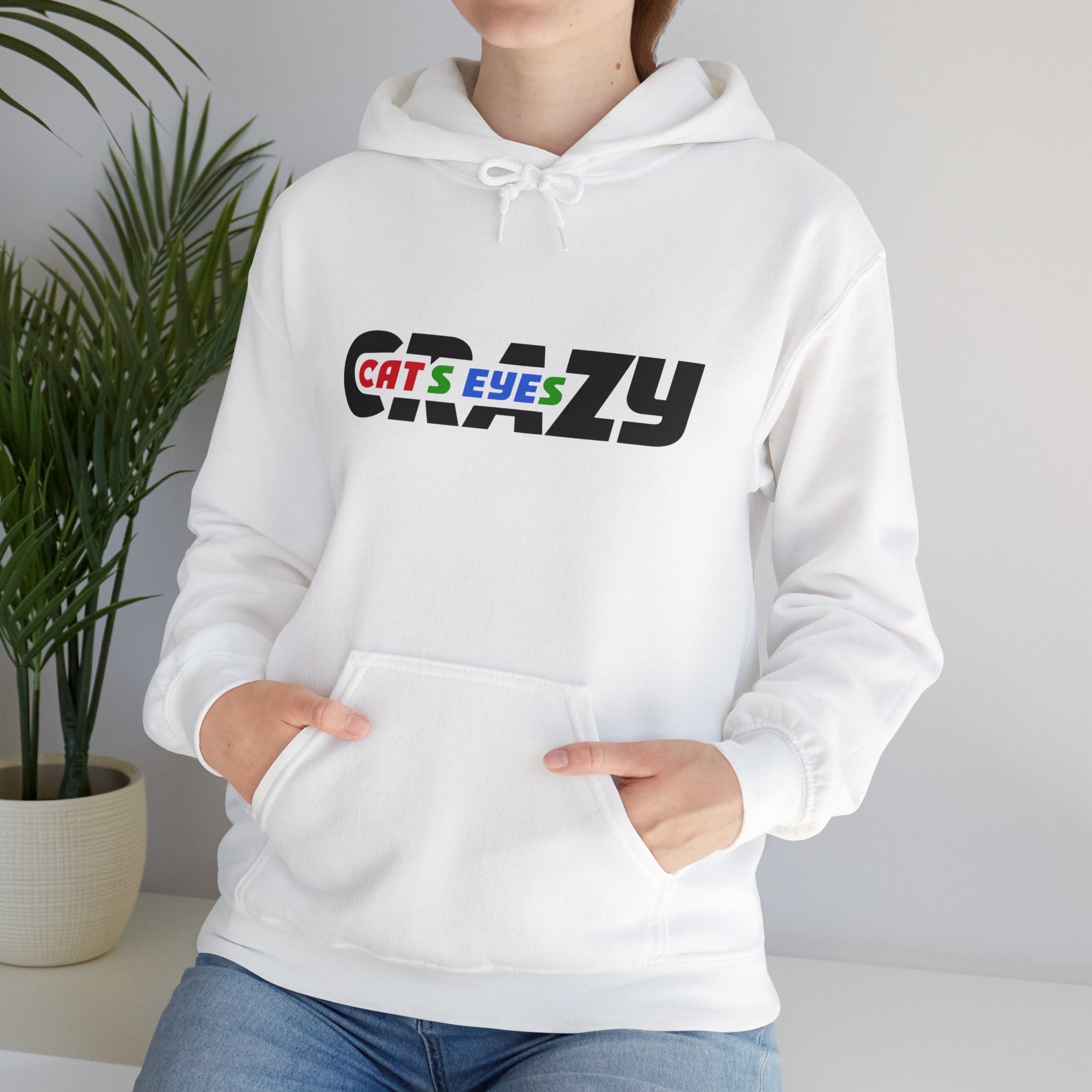 Crazy Cat's Eyes Sticker One Eyes Hoodie